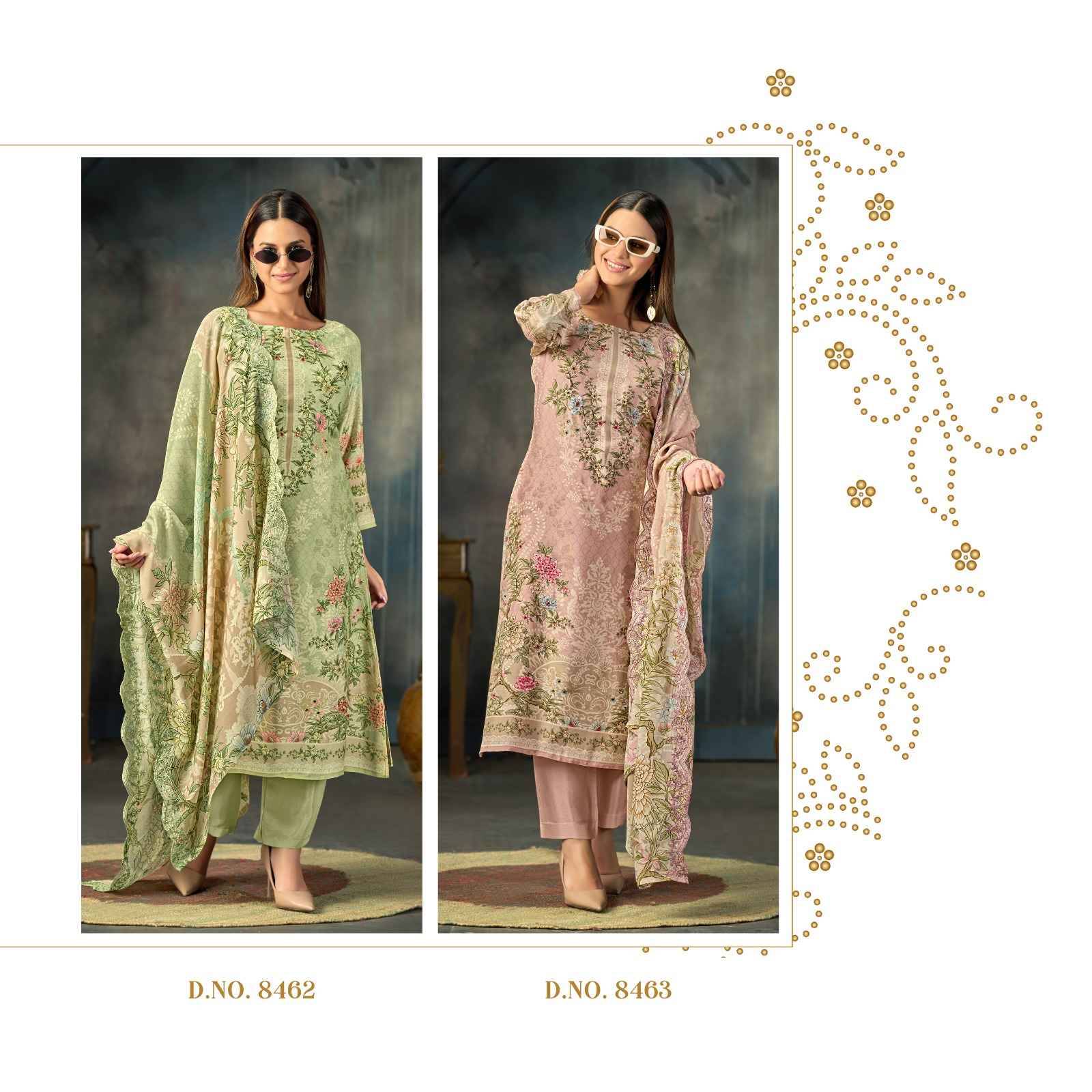 Maisha By Bela 8460 To 8463 Series Beautiful Suits Colorful Stylish Fancy Casual Wear & Ethnic Wear Chiffon Dresses At Wholesale Price